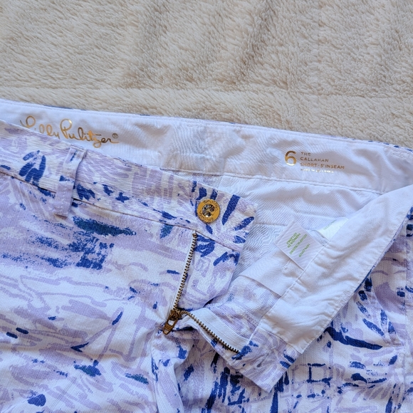 Lilly Pulitzer The Callahan 5" Shorts- Lilac Verben Rock The Dock Print - Picture 4 of 5